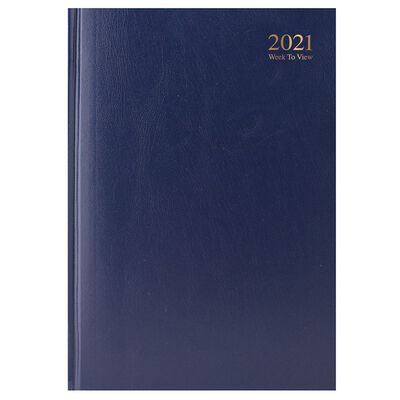 A4 Blue 2021 Week To View Diary image number 1