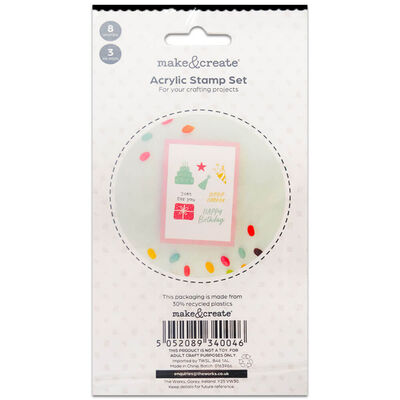 Happy Birthday Acrylic Stamp & Ink Set image number 2