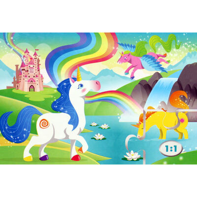 Unicorns 3-in-1 48 Piece Jigsaw Puzzle Set image number 4
