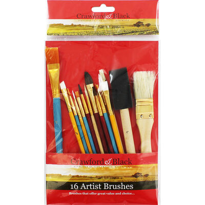 Artist Brushes - Pack Of 16 image number 1