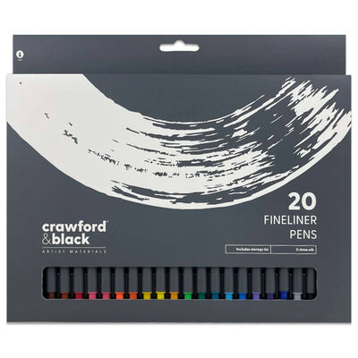 Crawford & Black Fineliner Pens: Pack of 20 image number 1