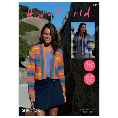 Hayfield Spirit DK: Long/Short Jacket Knitting Pattern 8036 image number 1