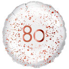 18 Inch Rose Gold 80th Helium Balloon image number 1