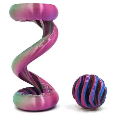 3D Printed Metallic Fidget Spiral: Assorted image number 4