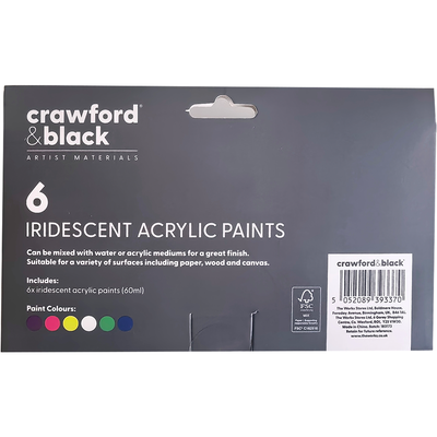 Crawford & Black Iridescent Acrylic Paints: Pack of 6 image number 3