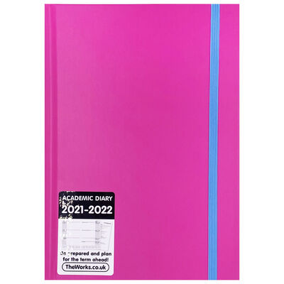 A5 Pink and Blue 2021-2022 Week to View Diary image number 1