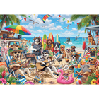 Family Puzzle Dogs at the Beach 410 Piece Jigsaw Puzzle image number 2