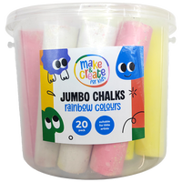 Jumbo Coloured Chalks: Pack of 20