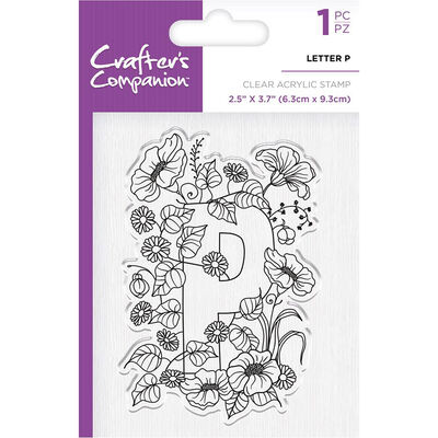 Crafters Companion Clear Acrylic Stamp - Floral Letter P image number 1
