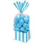 10 Blue Striped Cellophane Favour Bags image number 2