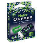 Helix Oxford Geo Pencil Sharpener & Eraser: Green image number 1