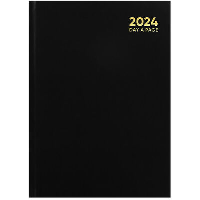 A4 2024 Hardcase Day a Page Diary: Black image number 1