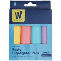 Works Essentials Pastel Highlighter Pens: Pack of 4