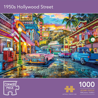 1950’s Hollywood Street 1000 Piece Jigsaw Puzzle image number 1