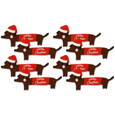 Jolly Sausage Dog Adhesive Card Toppers: Pack of 8 image number 1