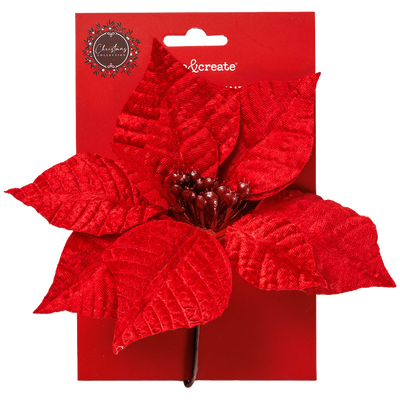 Red Poinsettia Embellishment image number 2