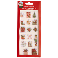 Nutcracker Shaker Sticker Snowglobes: Pack of 16