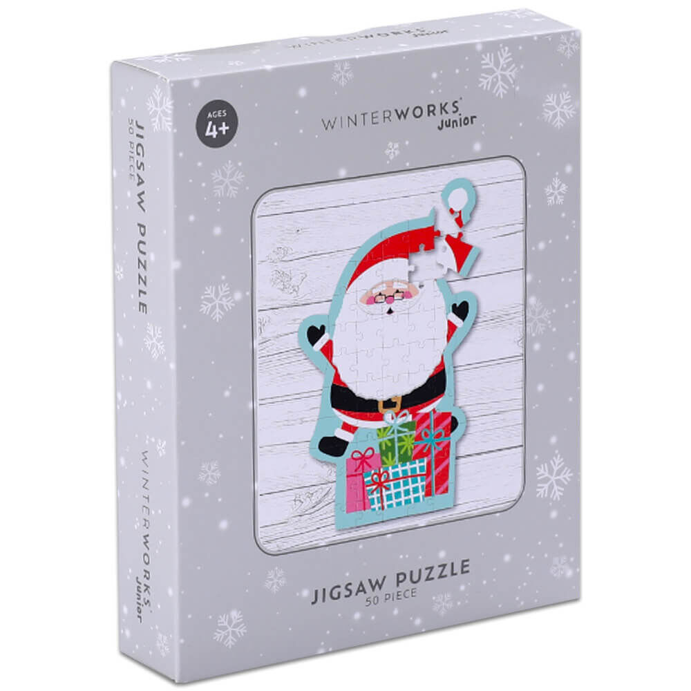 Wooden Santa Puzzle - 60-teiliges Weihnachtsrätsel Für Kinder, Bunt & In Metallbox – Perfektes Geschenk