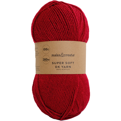 DK Acrylic Yarn: Berry Red 100g image number 1
