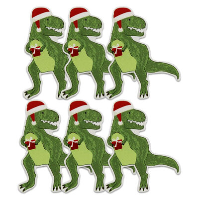 Jolly T-Rex Christmas Card Toppers: Pack of 8 image number 1