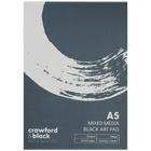A5 Crawford & Black Mixed Media Black Art Pad: 30 Sheets image number 1