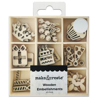Happy Birthday Wooden Embellishments: Pack of 45