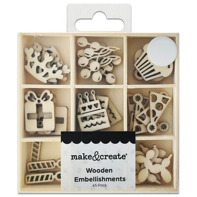Happy Birthday Wooden Embellishments: Pack of 45 image number 1