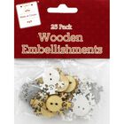 Wooden Christmas Snowman Embellishments: Pack of 25 image number 1
