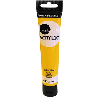 Simply Acrylic Paint Medium Yellow 75ml image number 1