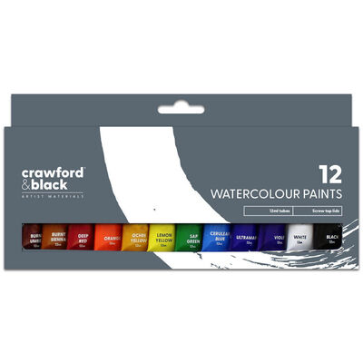 Crawford & Black Watercolour Paint: Pack of 12 image number 1