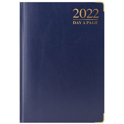 A5 Blue Padded 2022 Day a Page Diary image number 1