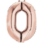 34 Inch Light Rose Gold Number 0 Helium Balloon image number 1