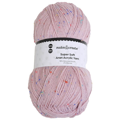 Super Soft Acrylic Yarn: Speckled Pink 200g image number 1