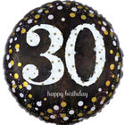 18 Inch Black Number 30 Helium Balloon image number 1