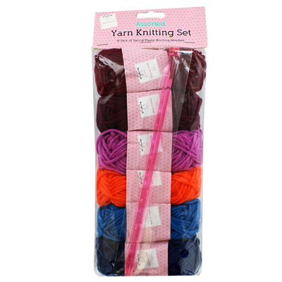 Assorted Yarn Knitting Set: Pack of 6 image number 1