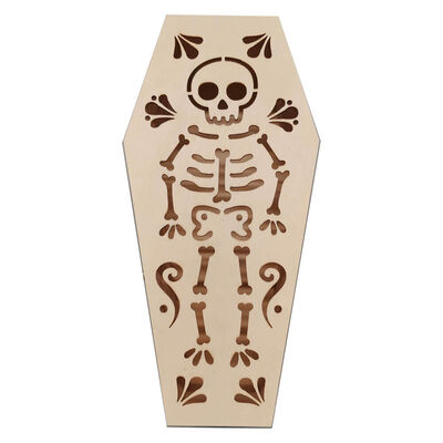 Halloween Wooden Laser Cut Coffin Box image number 1
