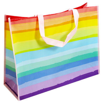 Rainbow Striped Reusable Shopping Bag image number 1