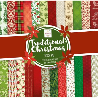 Download Traditional Christmas Paper Pad 12 X 12 Inch The Works Yellowimages Mockups
