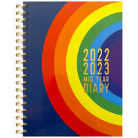 A5 Rainbow 2022-2023 Day to View Academic Diary
