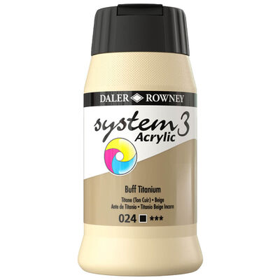 System 3 Acrylic Paint: Buff Titanium 500ml image number 1