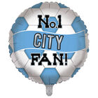 18 Inch City Blue and White Football Helium Balloon image number 1