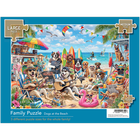 Family Puzzle Dogs at the Beach 410 Piece Jigsaw Puzzle image number 1