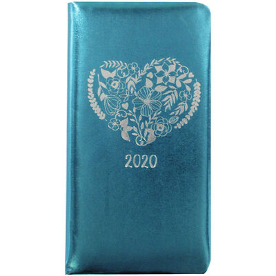 Metallic Turquoise 2020 Slim Week to View Pocket Diary image number 1