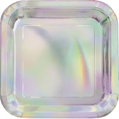 Iridescent Square Paper Plates image number 1