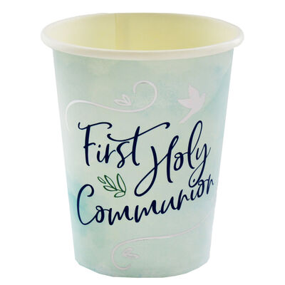 Blue First Holy Communion Paper Cups - 8 Pack image number 1