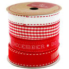 Red and White Luxury Christmas Ribbon: Pack Of 4 image number 2