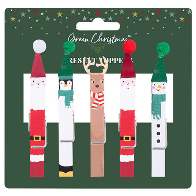 Christmas Character Peg Present Toppers: Assorted image number 1