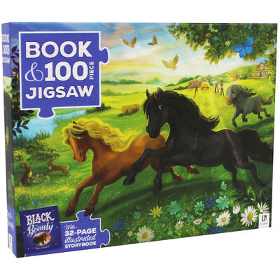 Black Beauty 100 Piece Jigsaw Puzzle and Book Set image number 1