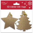 Star & Tree Glitter Gift Tags: Pack of 12 image number 1