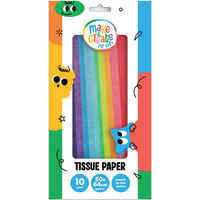 Assorted Coloured Tissue Paper: 10 Sheets